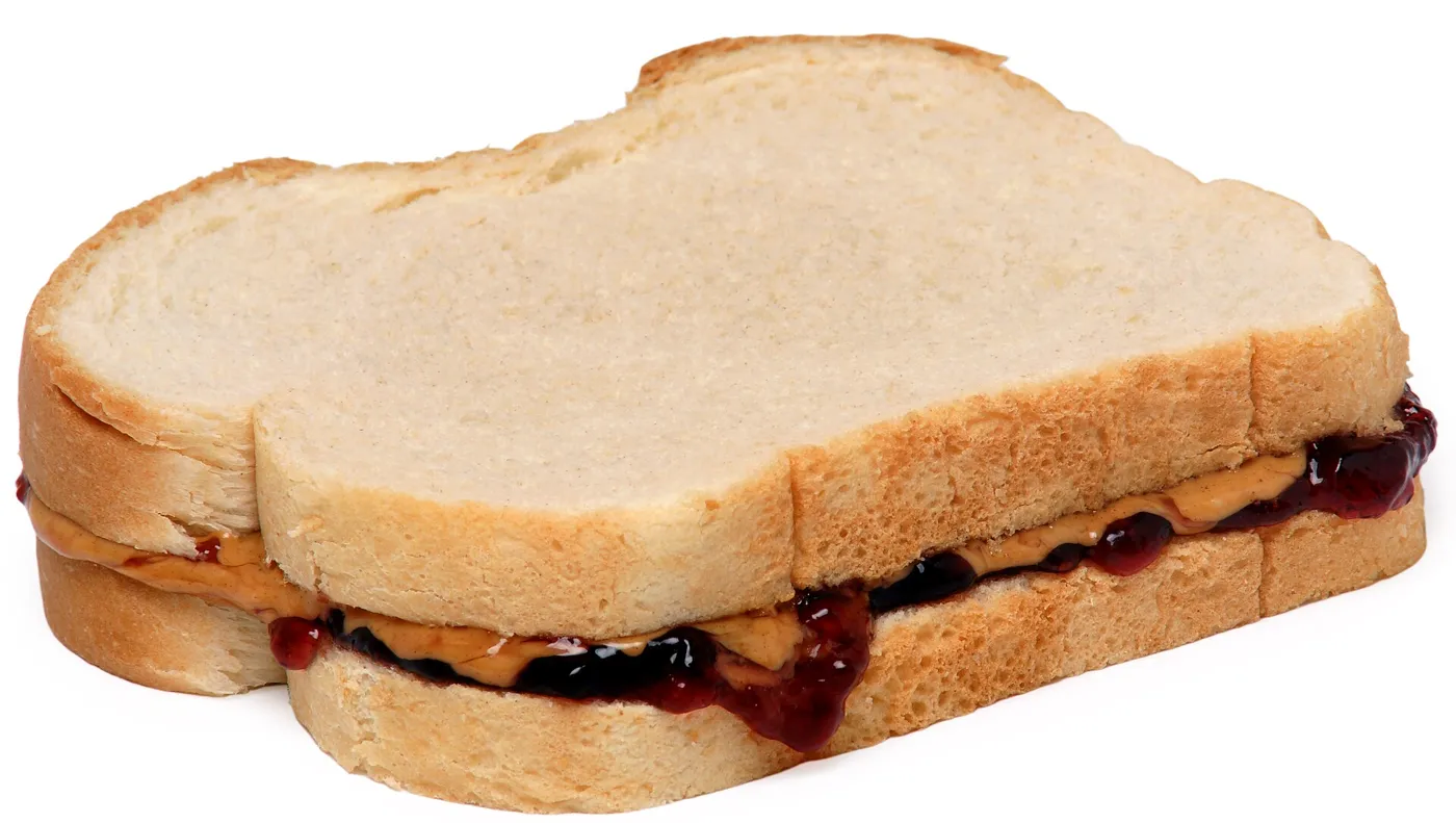 Sándwich de mantequilla de maní y jalea