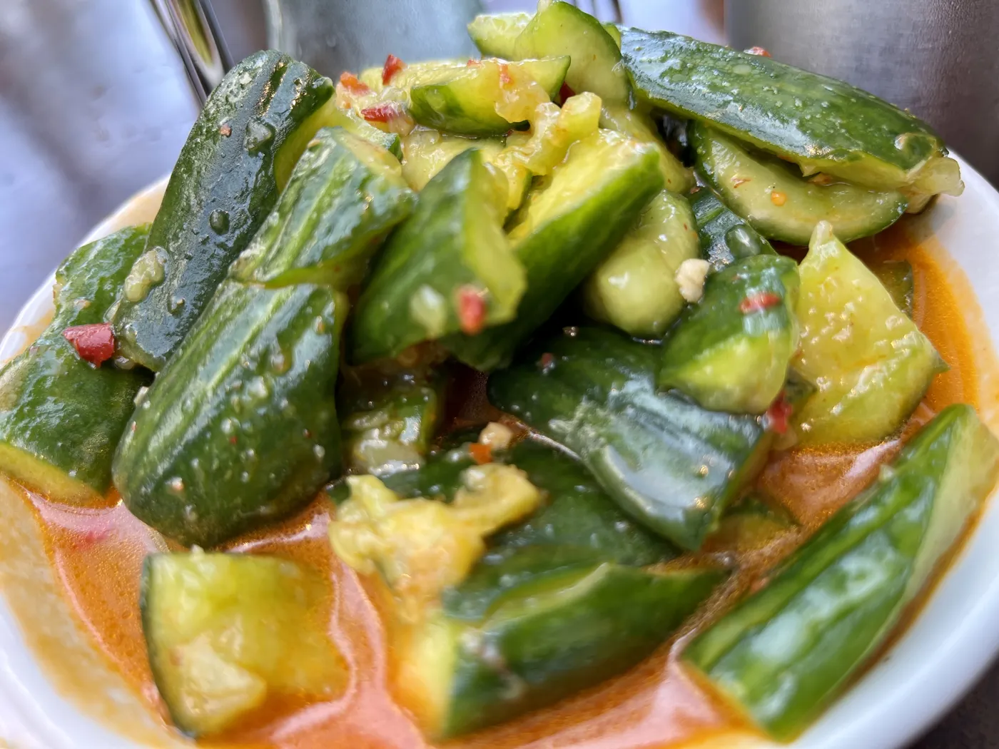 Ensalada de pepino machacado