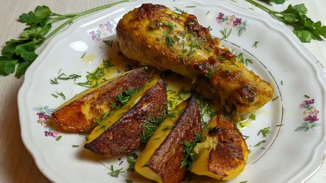 Pollo al horno con papas