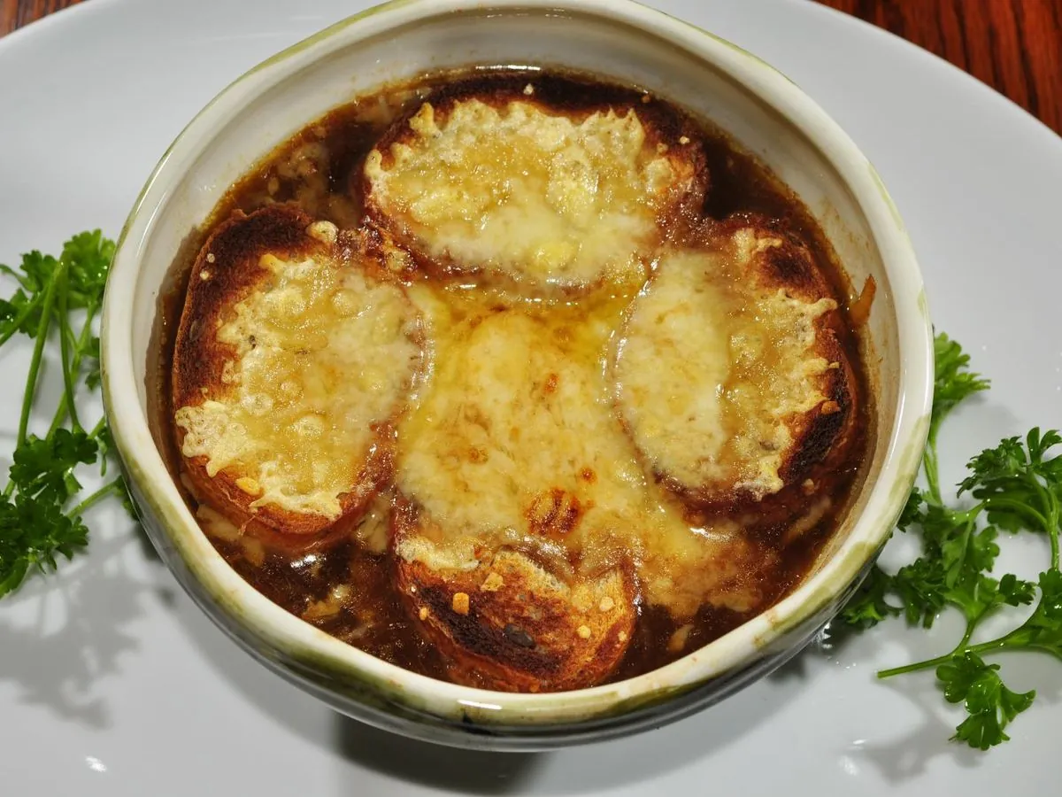 Sopa de cebolla gratinada